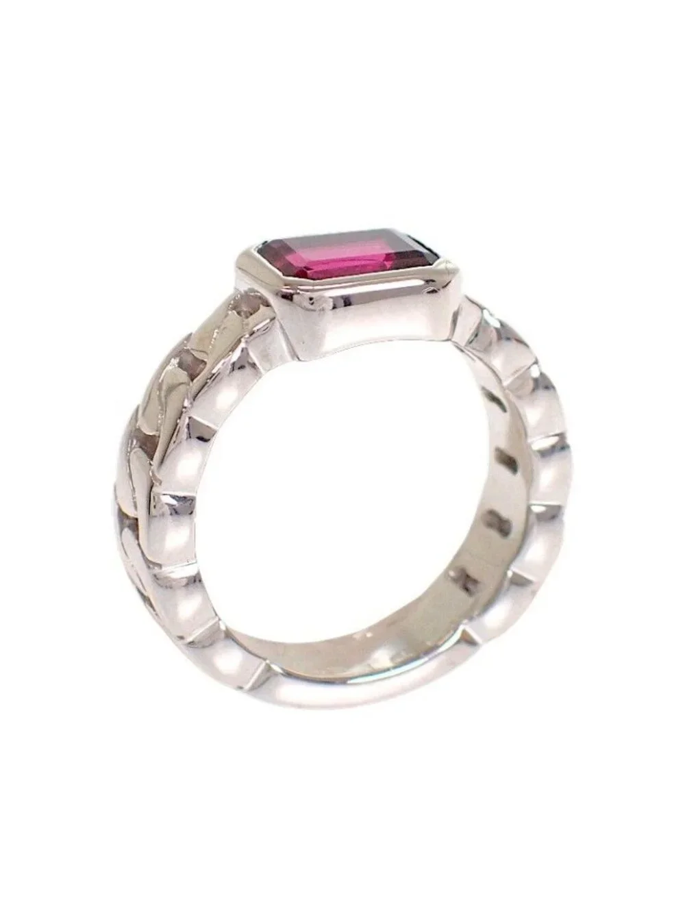 Chanel Premiere Ring 18k White Gold Pink Garnet